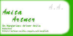 anita artner business card